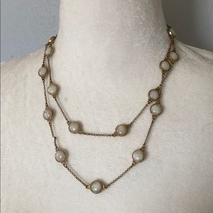 Versatile Lia Sophie necklace white and gold tone